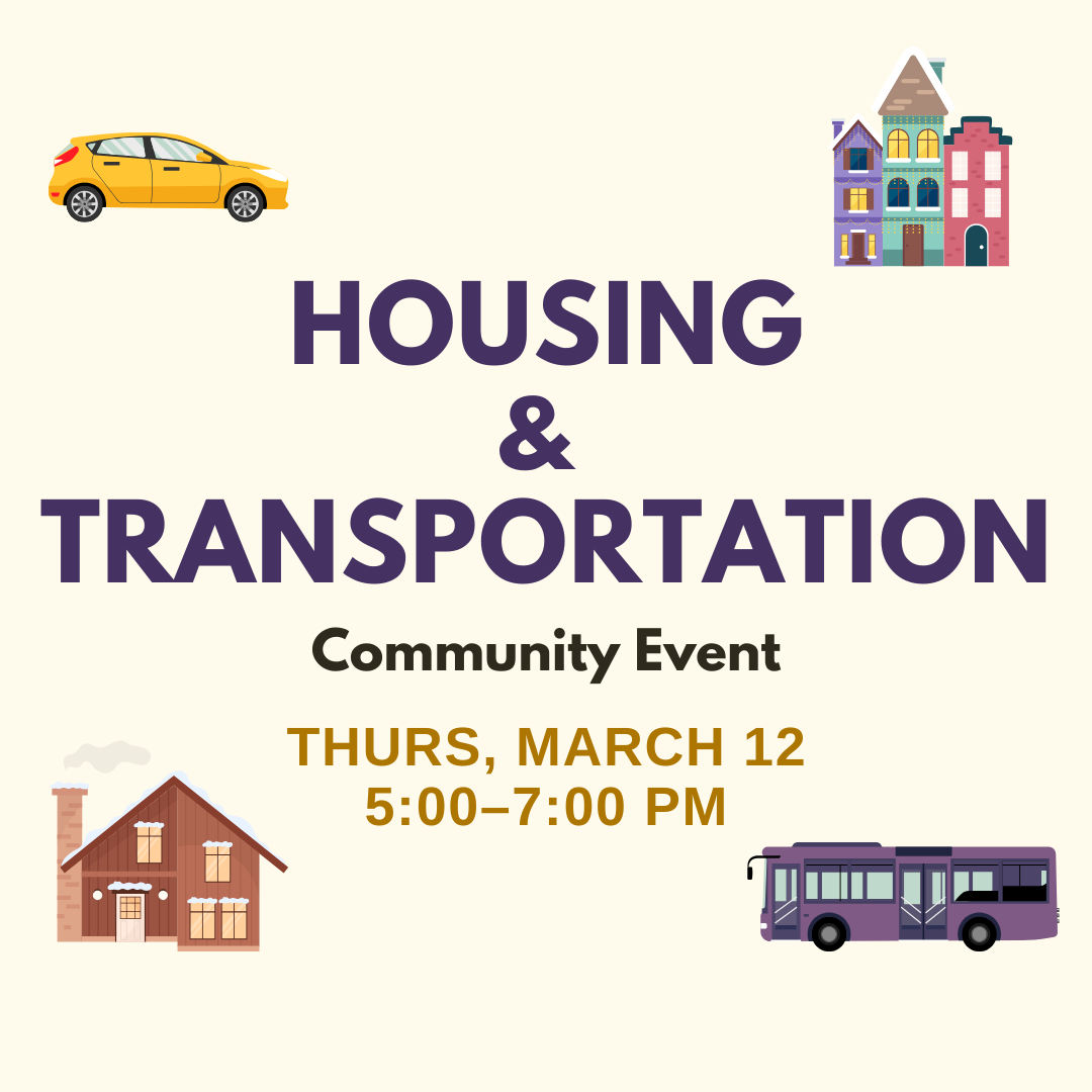 Housing and Transportation Event square graphic